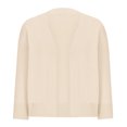 thumbnail image 4 of Bxsruta Womens Cardigan, Women's Casual Blouse Soft Loose Cardigan Knitted Sweater Solid Color Cropped Tops, Beige S, 4 of 6