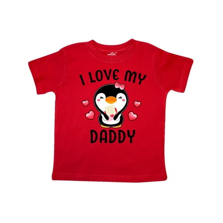 

Inktastic I Love My Daddy with Cute Penguin and Hearts Gift Toddler Toddler Girl T-Shirt