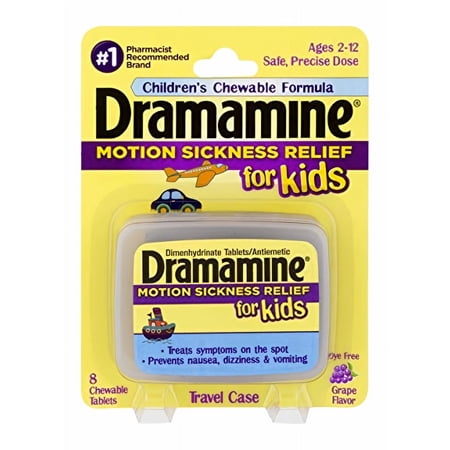 Dramamine Motion Sickness Relief for Kids Grape Flavor (Pack of 4)