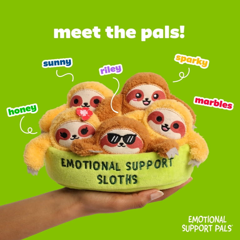 Emotional Support Pals Sloths, Set of 5 with Basket photo 3