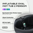 thumbnail image 5 of RELXTIME 2 Person Oval Inflatable Hot Tub Set Outdoor Spa with 100 Massage Jets, LED Light , Black, 5 of 12