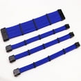 thumbnail image 4 of Cateissary Cable de alimentación de extensión Conectores con funda Nylon Conveniente Útil Juego de cables resistentes al desgaste Kit de adaptador de Cables de computadora Azul, 4 of 6