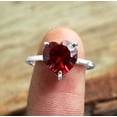thumbnail image 3 of Red Zircon Ring, Heart Ring, Silver Jewelry, Statement Ring, 925 Sterling Silver, Women Ring, 3 of 3