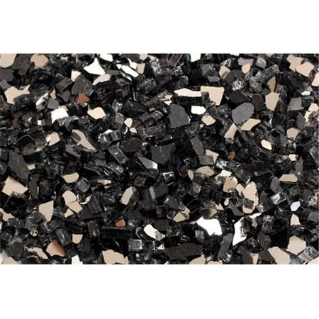 FireGlass Plus Q-MBR-10 Quarter Inch Midnight Black Reflective Fire Glass, 10 Pound Bag