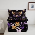 thumbnail image 5 of Homewish Boho Dark Moths Queen Comforter Set,Gold Purple Plants Comforter Sets Queen,Black Reversible,3 Pieces,1 Comforter and 2 Pillowcases, 5 of 7