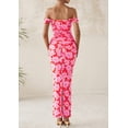thumbnail image 2 of Vestido largo PRETTYGARDEN para mujer, ajustado con pliegues, rosa margarita, 2 of 9