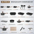 thumbnail image 3 of Sophia & William 30 Pieces Cookware & Bakeware Set Safe Granite Non-stick Aluminum Pots and Pans, Black, 3 of 11