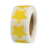 Star Stickers 1 Inch 1 Roll DIY Adhesive PVC Labels Notes, Greeting Cards, Gift Boxes, 500 Count/Roll Yellow