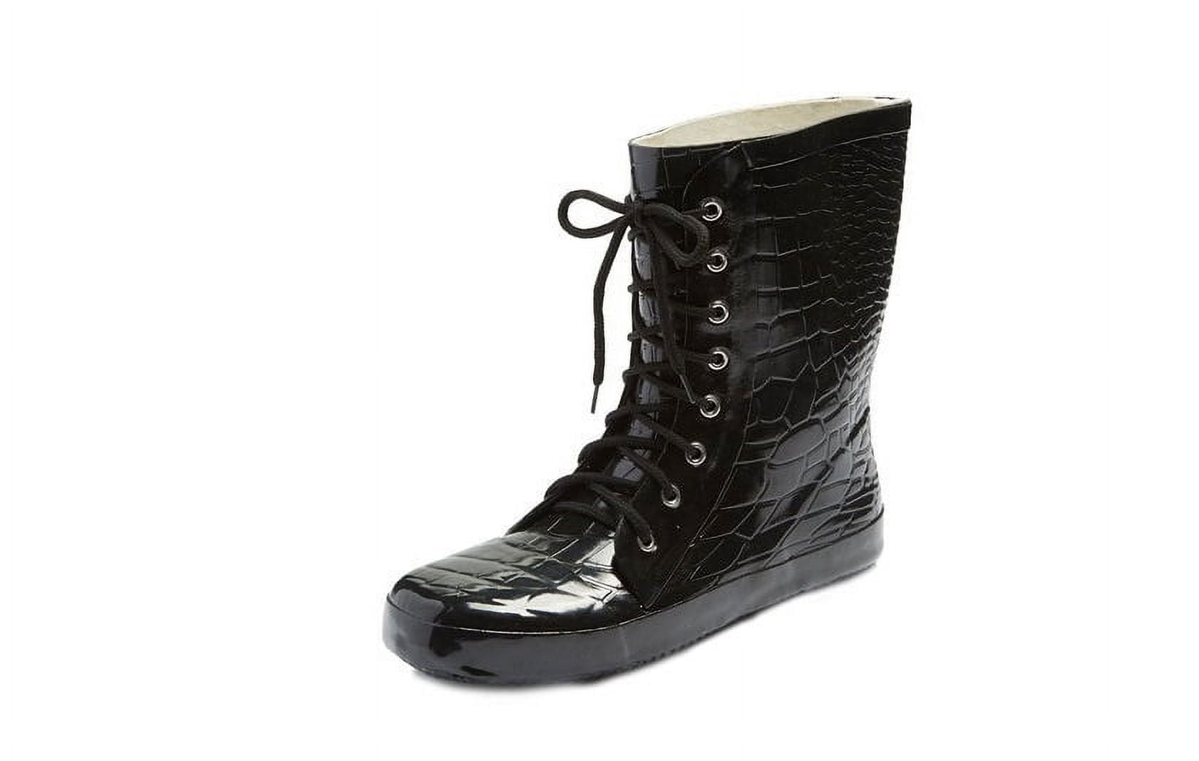 Forever Young Ladies Ankle Length Croc Texture Rain Boots