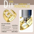 thumbnail image 2 of HAHDAXIA Gold Bold Initial Letter Open Ring Adjustable, GoldChic Jewelry Women Statement Rings Personalised Engraved Womenu2019s Signet Ring for Party, 2 of 7