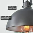 thumbnail image 2 of Kira Home Belle 34" Linear Island Chandelier, Farmhouse Trestle Pendant Light, Metal Dome Shades, Oil Rubbed Bronze, 2 of 8