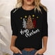 thumbnail image 2 of Tops Navideños Para Mujer Blusas de Manga Larga Otoño Invierno Imprimir Camisetas Casuales Túnica Odeerbi ODB191123, 2 of 5