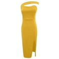 thumbnail image 2 of KaLI_store Formal Dresses for Women Wedding Guest Women's Elegant Sleeveless Off Shoulder Bodycon Long Formal Party Evening Dress Yellow,3XL, 2 of 4