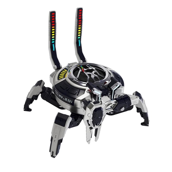 Altavoz portátil inalámbrico con forma de cangrejo, sonido , de luz para viajes en interiores y exteriores, Subwoofer V5.0, altavoz creativo , gris azul CUTICAT subwoofer de escritorio