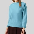 thumbnail image 5 of Maqroz Sweaters for Women Crew Neck Long Sleeve Sweater Knit Cozy Soft Pullover Basic Solid Color Pullovers Fall Winter Stylish Causal Warm Top, 5 of 7