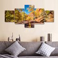 thumbnail image 1 of TISHIRON 5PCS Framed Canvas Wall Art Set,50"x24" Zion National Park Fall Landscape Canvas Art Decor, 1 of 7