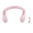 thumbnail image 1 of Ventilador de cuello USB de 3 niveles, bajo nivel de ruido, recargable, sin aspas, batería de larga duración, portátil, para ir de compras, viajar, al aire libre, color rosa, 1 of 15