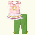 thumbnail image 3 of Tiijoy Little Girls Outfits Sunflower Striped Flutter Sleeve T-Shirt Capris Set, Sizes 5-6, 3 of 3