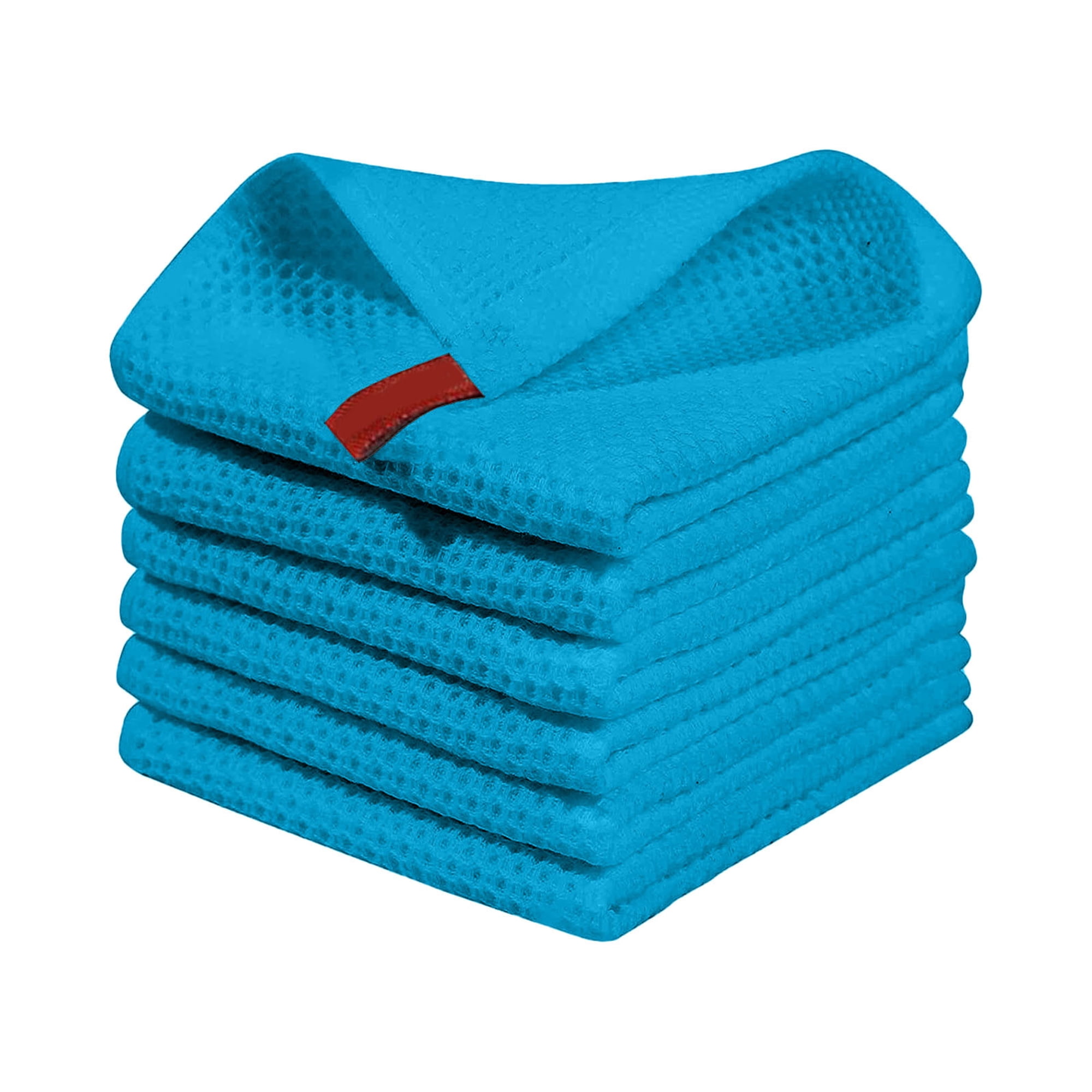 SUYOLL 6 PCs Cleaning Towel Waffle Weave Cotton Kitchen Cleaning Cloths Thick Soft Absorbent Quick Drying Reusable Dish Cloths For Washing Wiping Kitchen Counter Utensils Home Daily Use
