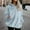 Blue, variant on Women's Fall and Winter Plus Size Jacket Double Sided Fleece Zipper Solid Color Long Sleeve Hooded Jacket Warm Jacket with Pockets on Clearance Christmas Gift