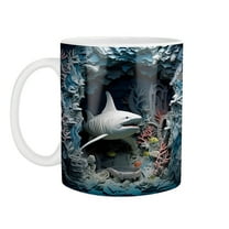 EUDIDV Decorative Ceramic Mug Ocean Ceramic Coffee Mark Cup Tea Water Cup Large Ceramic Mug