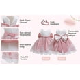 thumbnail image 3 of Maxcozy Toddler Children Girls' Tulle Flower Princess Wedding Dress Birthday Party Dresses Dark pink 3-6 Months, 3 of 6