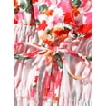 thumbnail image 6 of Coduop Women's Casual Sleeveless Mini Dress Floral Print Deep V-Neck Tie-Up Backless Short Dress, 6 of 7
