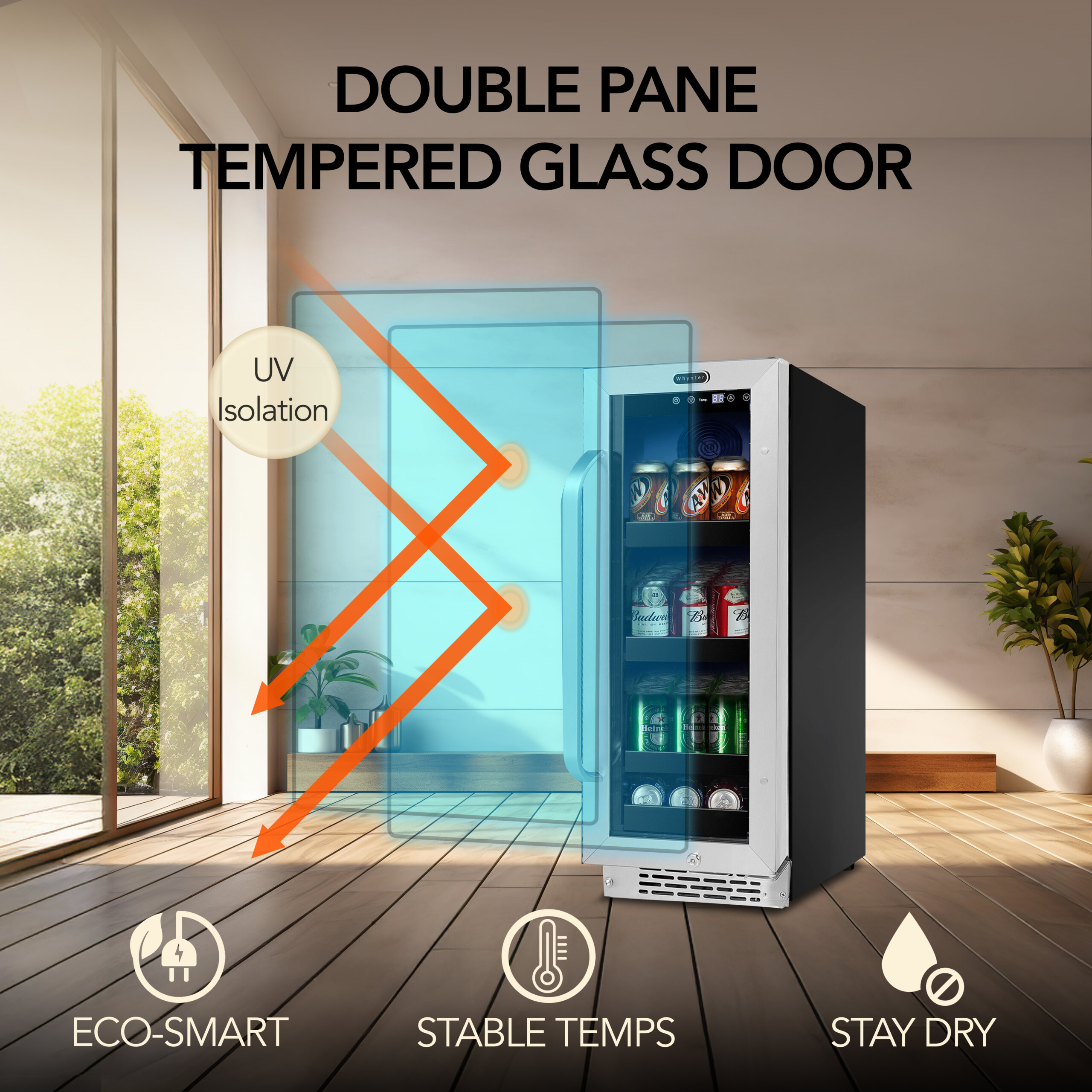 Whynter 76 Can Stainless Steel Beverage Refrigerator