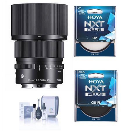 UPC: 0192223194373 | 90mm f/2.8 DG DN Contemporary Lens for Sony E  Bundle with Hoya NXT Plus 55mm UV+CPL Filter Kit  Cleaning Kit