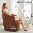 thumbnail image 3 of BRILHAMEZ Swivel Accent Chair Chenille Barrel Armchair for Living Room Bedroom,Brown, 3 of 6