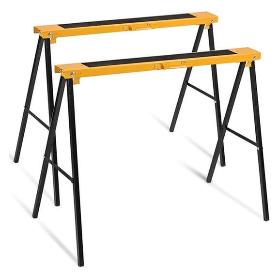 Saw Horses 2 Pack Folding, Heavy Duty Sawhorse w/ Non-slip Work Table Surface & 2x4 Fast Open Legs, Portable Sawhorses Twin Pack for Woodworking