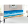 thumbnail image 2 of Beach Headboard, Wooden Path over a Sand Dune Secret Paradise Beach for Recreation and Clam Photo, Upholstered Decorative Metal Bed Headboard with Memory Foam, Full Size, Cream Blue, by Ambesonne, 2 of 4
