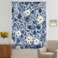 thumbnail image 3 of Navy Blue White Peony Sheer Curtains 84 Inches Long, Vintage Floral Blossom Light Filering Curtains, Breathable Simi Curtain Privacy Drapes for Living Room Bedroom Lightweight Window Treatment, 3 of 9