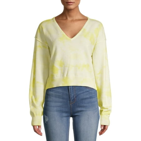 Kendall + Kylie Junior' Slouchy Cropped V-neck Sweater