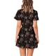 thumbnail image 2 of Vestido estampado de manga corta de verano para mujer Vestidos cortos casuales con cuello en V Ormromra WRQX-287-3, 2 of 3