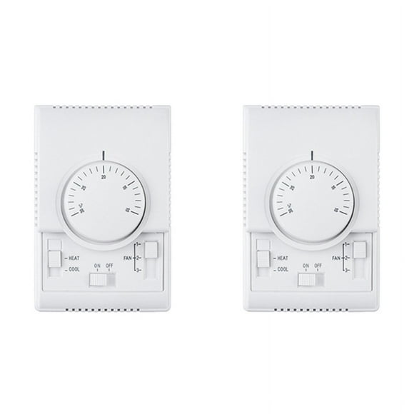 2X MT01 220VAC Room Mechanical Thermostat Air Conditioner Fan Coil Thermostat Temperature Controller Warm