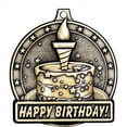 thumbnail image 2 of Happy Birthday Medals, 2" Gold Diecast Happy Birthday Medal Award 50 Pack, 2 of 2