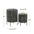 thumbnail image 4 of CosmoLiving by Cosmopolitan 18", 12"H Cutout Black Metal Floral Planter with Removable Stand (2 Count), 4 of 9