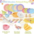 thumbnail image 4 of Juego de platos de cocina Toyssa de madera para niños, 34 piezas, 4 of 9