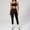 Black, variant on 2 Piece Workout Sets for Women, Seamless Cutout One Shoulder Sports Bra V Scrunch Butt Lifting High Waist Leggings Gym Set