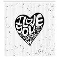 thumbnail image 3 of Ambesonne Love You More Shower Curtain, Grunge Art Heart, 69"Wx84"L, Black White, 3 of 3