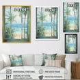 thumbnail image 4 of Designart "Tropical Beach Horizon Through the Windows I" Coastal Framed Wall Art - Coastal Green Coastal Windows Living Room Framed Canvas Art, 4 of 6