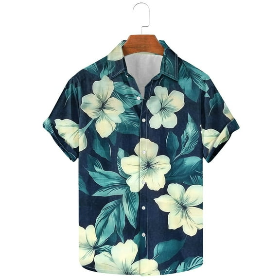 Rciityk Short Sleeve Hawaiian Shirts for Men Casual Button Up Shirt Summer Tropical Vacation Beach Shirts for Hawaii Party