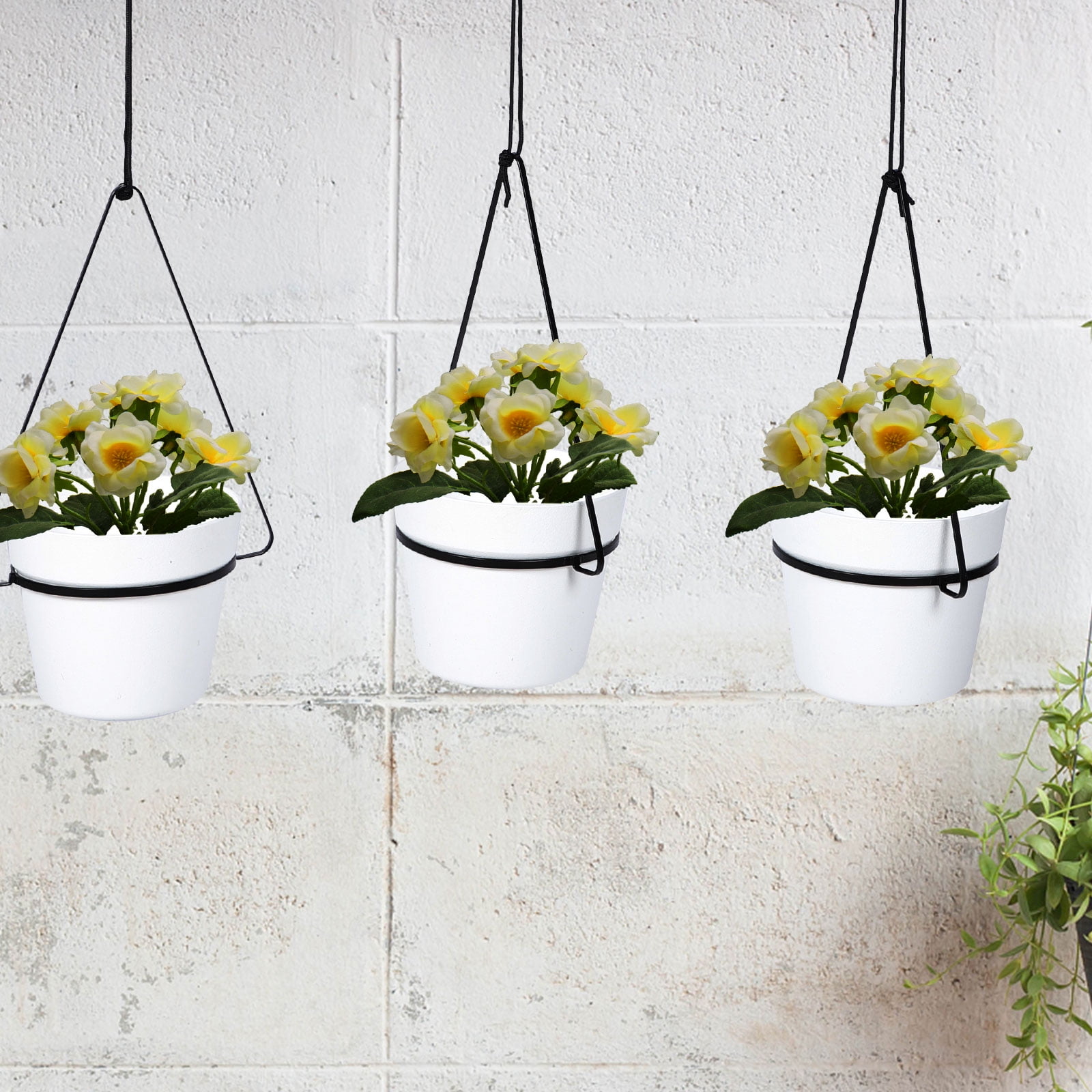 FRCOLOR Indoors Hanging Flower Pot Ceiling Hanging Planter 60x17cm Black