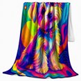 thumbnail image 2 of Vibrant Neon Psychedelic Dog Portrait Pop Art, Dramatic Pet Portrait Pattern, Warm Flannel Blanket for Living Room and Bedroom, Dog Lovers Just Because Gift, Pet Lover Home Decor, 2 of 9