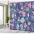 thumbnail image 5 of Ambesonne Aqua Jellyfish Shower Curtain, Assorted Underwater, 69"Wx84"L, Night Blue and Multicolor, 5 of 5