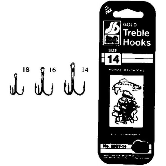 Southbend Range Treble Hook - Size 14, Multicolor