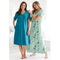 thumbnail image 5 of Dreams & Co. Plus Size V-Neck Short Sleeve Short T-Shirt Lounger, 5 of 6