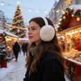 thumbnail image 3 of HaoXun Winter Fleece-Lined Foldable Faux Rabbit Fur Ear Muffs - Windproof Cold Weather Protection with Adjustable Headband for Outdoor Activities, 3 of 6