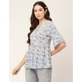 thumbnail image 3 of Moomaya Women Printed Summer Tunic Top V Neck Button Down Flutter Elbow Sleeves Flared Top, 3 of 8